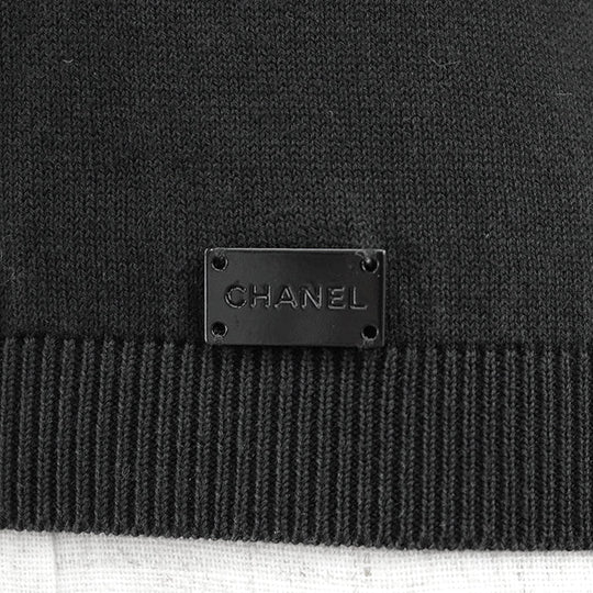 CHANEL knit [Outer material] 99% cotton, 1% elastane black Women 38 Used Authentic