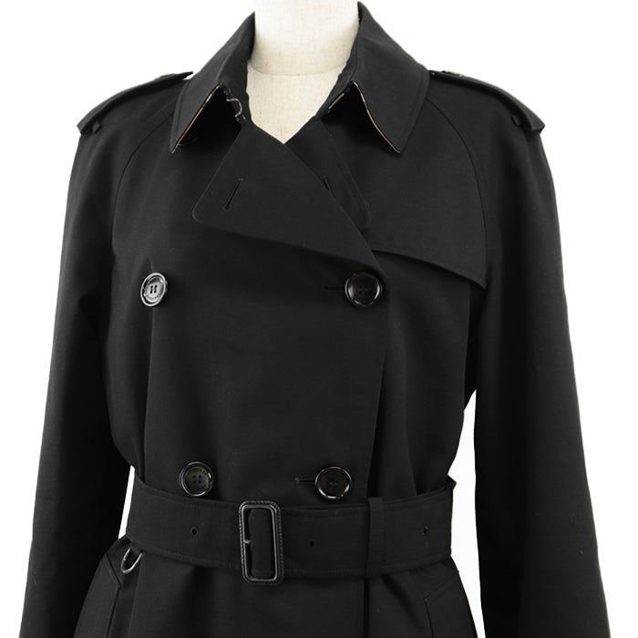 BURBERRY trench coat [Outer fabric] 100% cotton [Lining] 100% cotton [Sleeve lining] 100% viscose black Women Used Authentic
