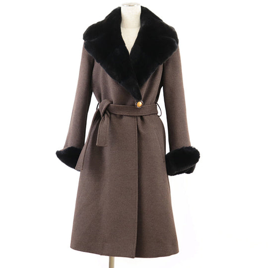FENDI coat [Outer fabric] 60% wool, 30% angora [Other fabric] 100% cupra Brown Women 40 Used Authentic