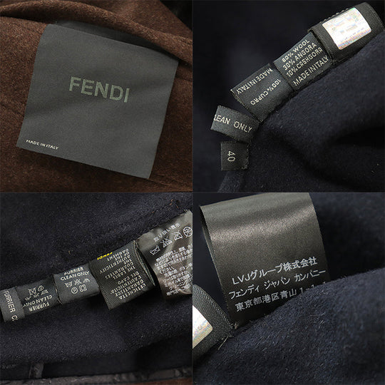 FENDI coat [Outer fabric] 60% wool, 30% angora [Other fabric] 100% cupra Brown Women 40 Used Authentic