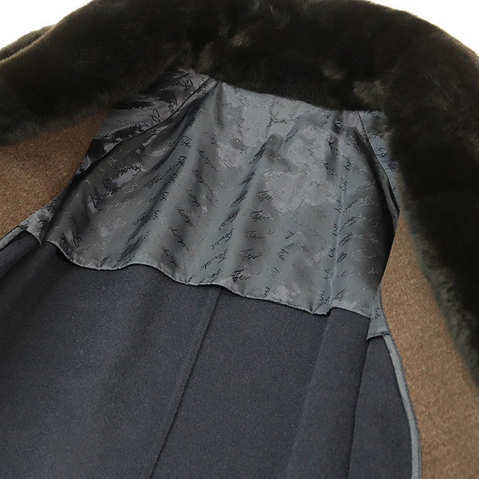 FENDI coat [Outer fabric] 60% wool, 30% angora [Other fabric] 100% cupra Brown Women 40 Used Authentic