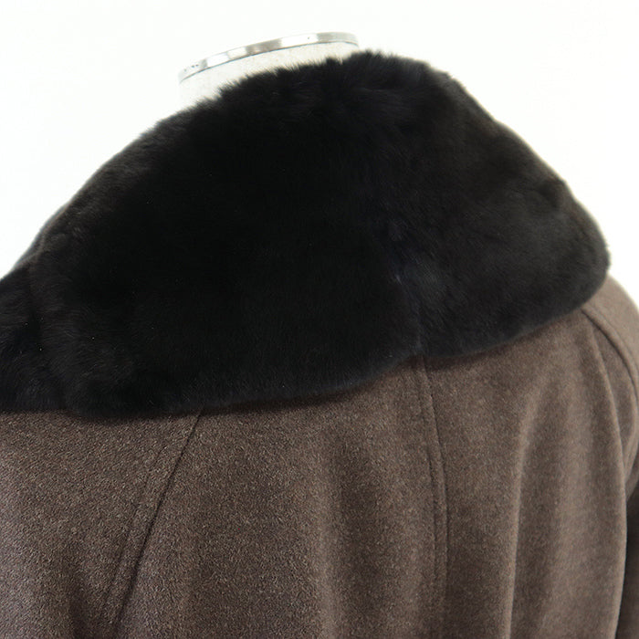 FENDI coat [Outer fabric] 60% wool, 30% angora [Other fabric] 100% cupra Brown Women 40 Used Authentic