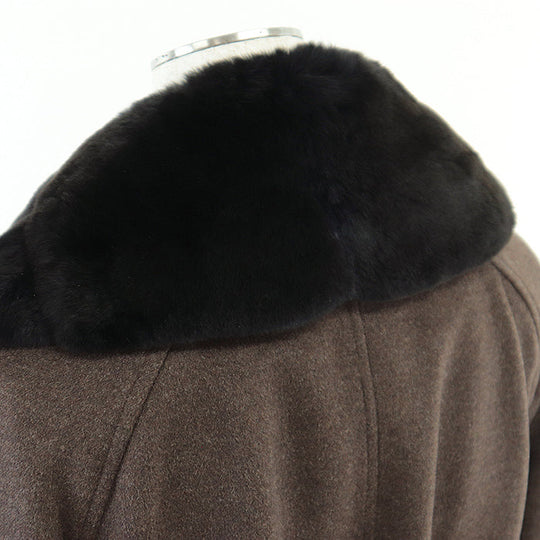 FENDI coat [Outer fabric] 60% wool, 30% angora [Other fabric] 100% cupra Brown Women 40 Used Authentic