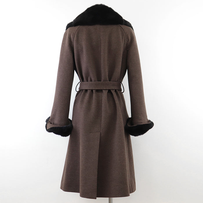 FENDI coat [Outer fabric] 60% wool, 30% angora [Other fabric] 100% cupra Brown Women 40 Used Authentic