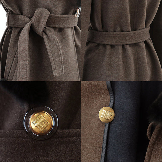 FENDI coat [Outer fabric] 60% wool, 30% angora [Other fabric] 100% cupra Brown Women 40 Used Authentic