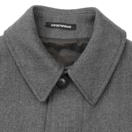 Emporio Armani coat [Outer fabric] 48% virgin wool, 24% polyester; [Lining] 68% acetate, 32% polyester; [Other fabric] 90% polyamide, 10% elastane gray 41LC60 mens 48 Used Authentic