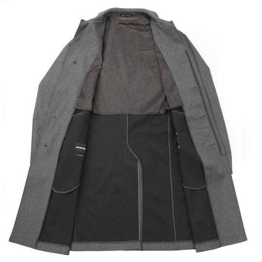 Emporio Armani coat [Outer fabric] 48% virgin wool, 24% polyester; [Lining] 68% acetate, 32% polyester; [Other fabric] 90% polyamide, 10% elastane gray 41LC60 mens 48 Used Authentic