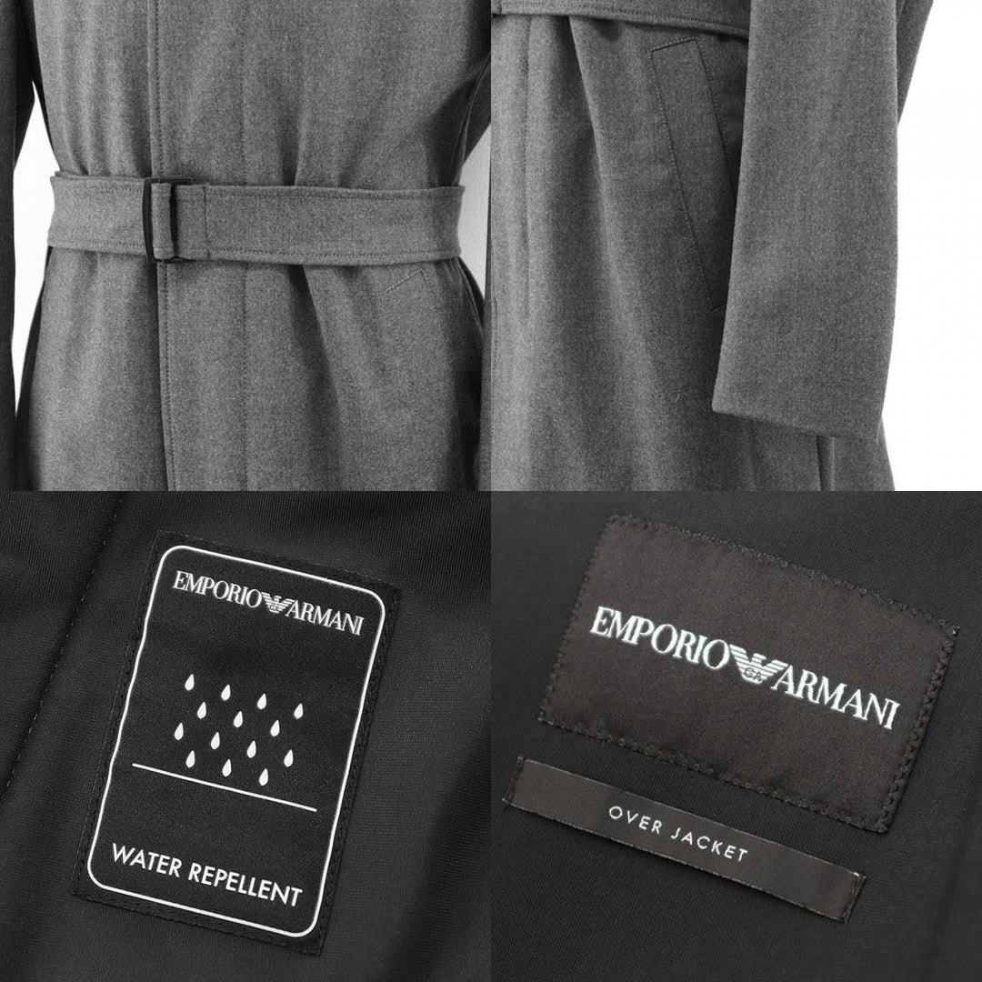 Emporio Armani coat [Outer fabric] 48% virgin wool, 24% polyester; [Lining] 68% acetate, 32% polyester; [Other fabric] 90% polyamide, 10% elastane gray 41LC60 mens 48 Used Authentic