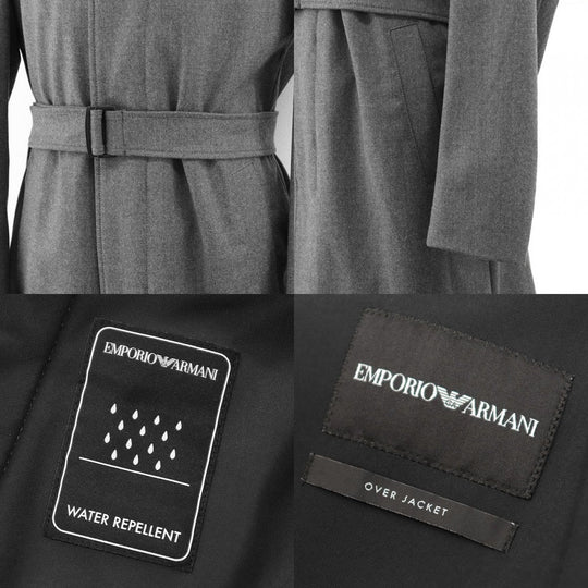 Emporio Armani coat [Outer fabric] 48% virgin wool, 24% polyester; [Lining] 68% acetate, 32% polyester; [Other fabric] 90% polyamide, 10% elastane gray 41LC60 mens 48 Used Authentic