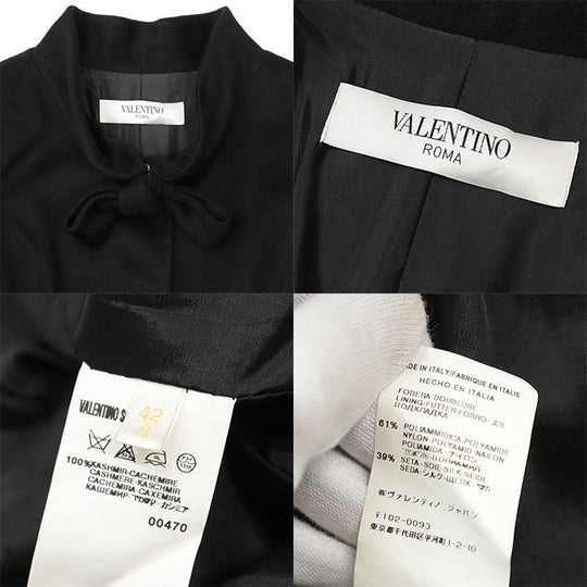 Valentino coat [Outer material] 100% cashmere [Lining] 61% nylon, 39% silk black Women 42 Used Authentic