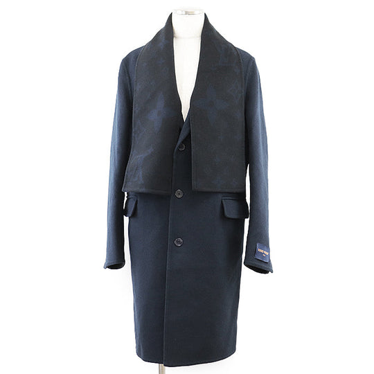 LOUIS VUITTON coat [Outer material] 99% wool, 1% silk [Lining] 100% cupra Navy, Black RM241Q TSY HQC40E mens 52 Used Authentic