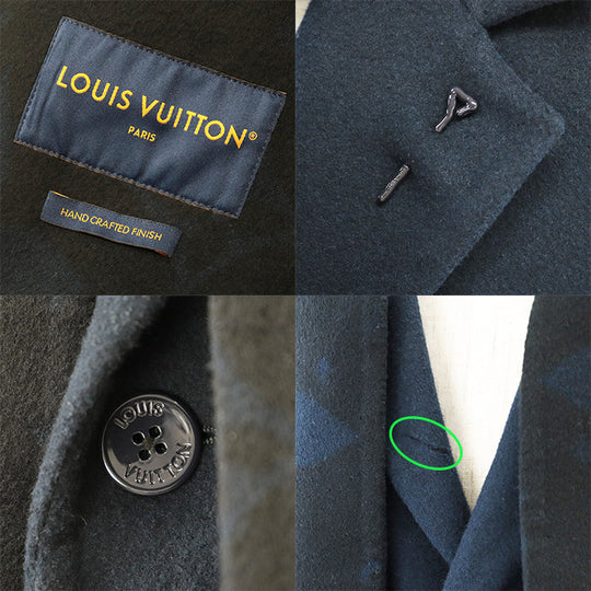 LOUIS VUITTON coat [Outer material] 99% wool, 1% silk [Lining] 100% cupra Navy, Black RM241Q TSY HQC40E mens 52 Used Authentic