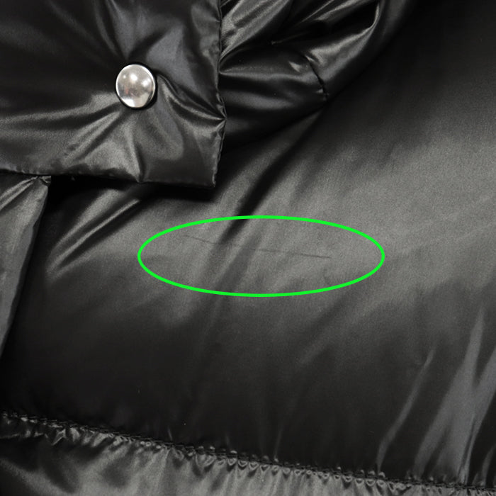 PRADA Down jacket [Outer material] 100% recycled polyamide [Lining] 100% recycled polyamide [Filling] 90% down, 10% feather [Leather part] Calf leather black Women 36 Used Authentic
