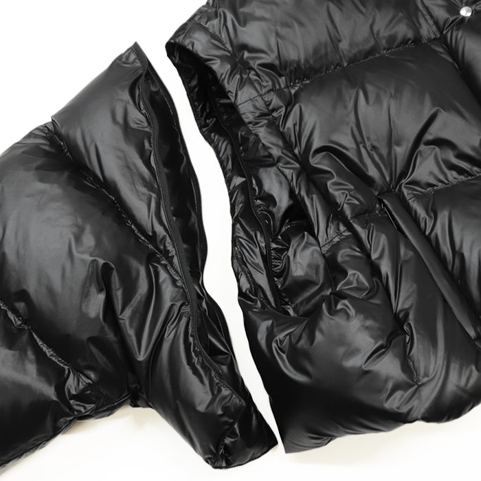 PRADA Down jacket [Outer material] 100% recycled polyamide [Lining] 100% recycled polyamide [Filling] 90% down, 10% feather [Leather part] Calf leather black Women 36 Used Authentic