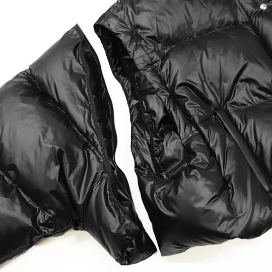 PRADA Down jacket [Outer material] 100% recycled polyamide [Lining] 100% recycled polyamide [Filling] 90% down, 10% feather [Leather part] Calf leather black Women 36 Used Authentic