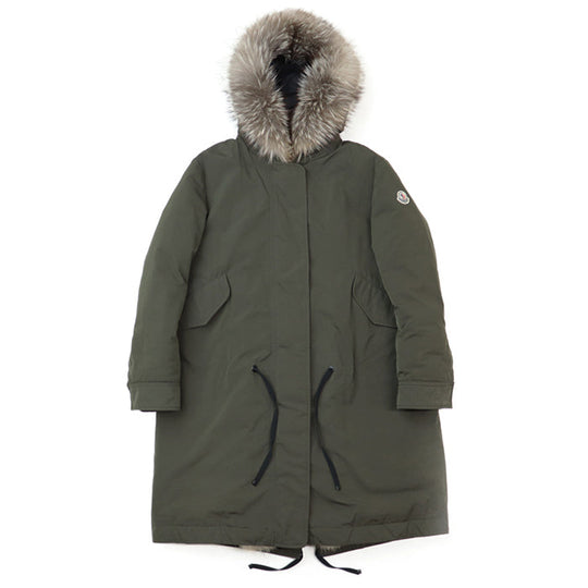 MONCLER coat [Outer material] 70% polyester, 30% cotton [Lining] 100% polyamide [Filling] 90% down, 10% feather khaki Women 1 Used Authentic