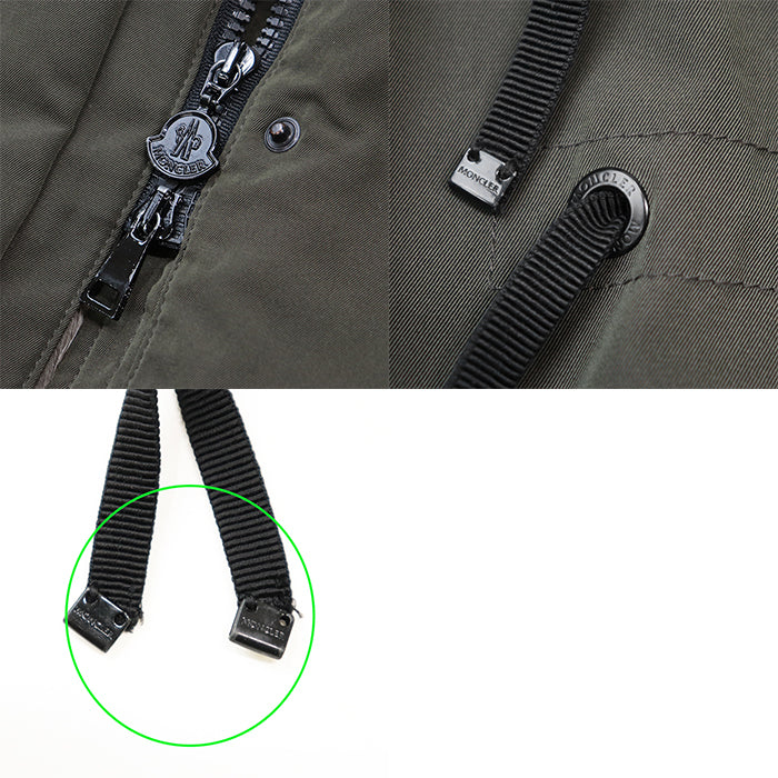 MONCLER coat [Outer material] 70% polyester, 30% cotton [Lining] 100% polyamide [Filling] 90% down, 10% feather khaki Women 1 Used Authentic
