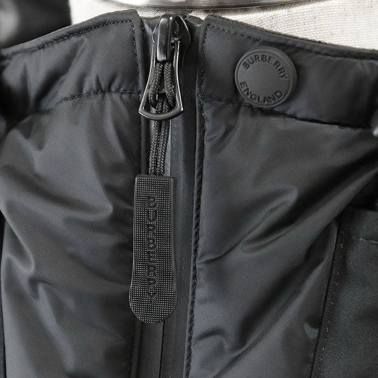 BURBERRY Down jacket [Outer material] 100% nylon; [Lining] 100% polyamide; [Filling] 80% down, 20% feather; [Other material] 87% polyester, 13% cotton black mens L Used Authentic