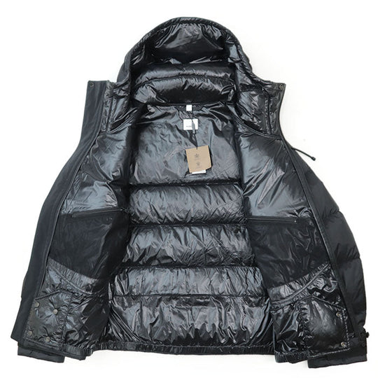 BURBERRY Down jacket [Outer material] 100% nylon; [Lining] 100% polyamide; [Filling] 80% down, 20% feather; [Other material] 87% polyester, 13% cotton black mens L Used Authentic