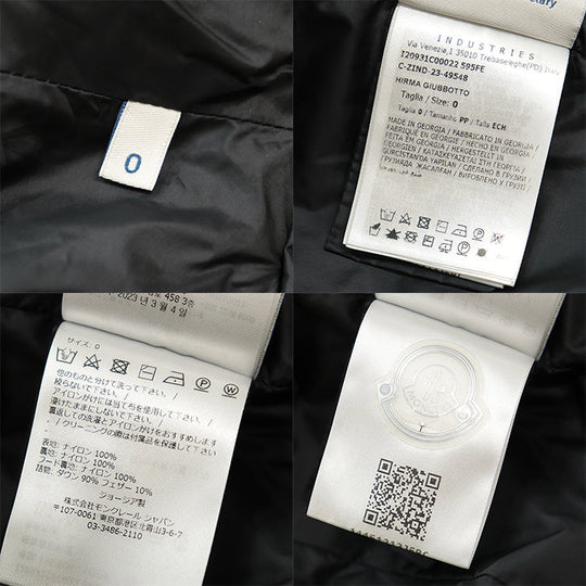 MONCLER Down jacket [Outer fabric] 100% nylon [Lining] 100% nylon [Filling] 90% down, 10% feather [Other fabric] 100% nylon black Women Used Authentic