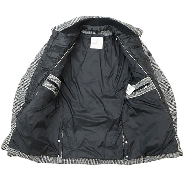 MONCLER Down jacket [Outer material] 100% wool [Lining] 100% nylon [Filling] 90% down, 10% feather [Rib] 100% wool [Other fabric] 100% nylon [Leather part] Cowhide leather black mens 2 Used Authentic