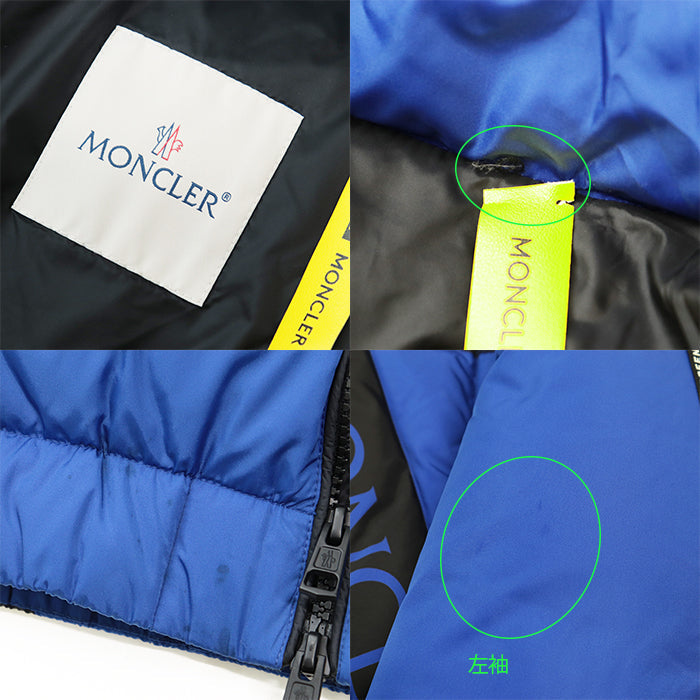 MONCLER GENIUS Down jacket 100% nylon [Filling] 90% down, 10% feather Black, Blue PLUGGERY mens 2 Used Authentic