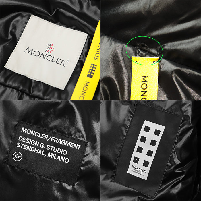 MONCLER GENIUS Down jacket 100% nylon [Filling] 90% down, 10% feather Black, White mens Used Authentic