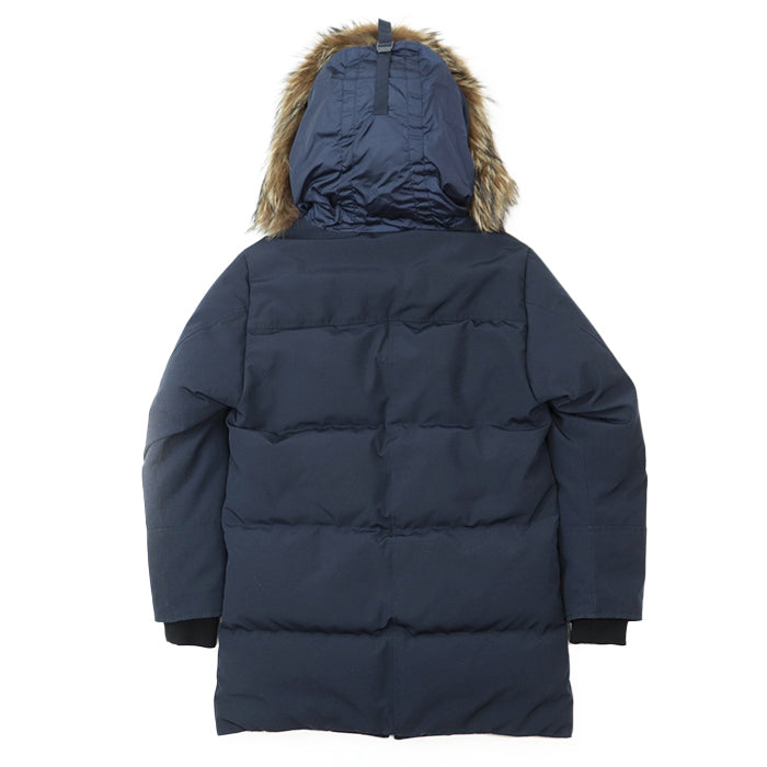 MONCLER Down jacket [Outer material] 85% polyester, 15% cotton; [Lining] 100% nylon; [Filling] 90% down, 10% feather; [Fur] Coyote; [Other fabric] 100% nylon; [Leather part] Cowhide leather Navy mens Used Authentic