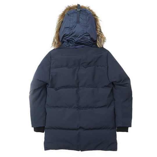 MONCLER Down jacket [Outer material] 85% polyester, 15% cotton; [Lining] 100% nylon; [Filling] 90% down, 10% feather; [Fur] Coyote; [Other fabric] 100% nylon; [Leather part] Cowhide leather Navy mens Used Authentic