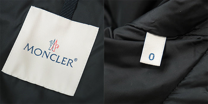 MONCLER Down jacket [Outer material] 85% polyester, 15% cotton; [Lining] 100% nylon; [Filling] 90% down, 10% feather; [Fur] Coyote; [Other fabric] 100% nylon; [Leather part] Cowhide leather Navy mens Used Authentic