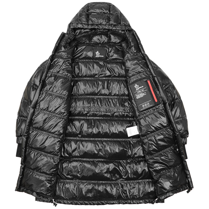 MONCLER GRENOBLE  Down jacket [Outer fabric] 100% nylon; [Lining] 100% nylon; [Filling] 90% down, 10% feather; [Other fabric] 83% nylon, 17% polyurethane black Women 2 Used Authentic