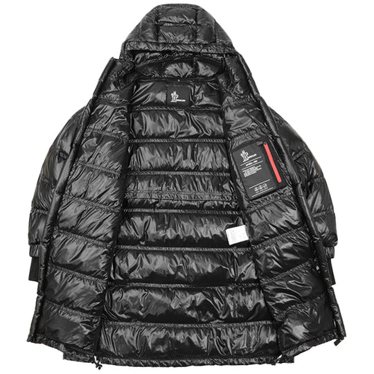MONCLER GRENOBLE  Down jacket [Outer fabric] 100% nylon; [Lining] 100% nylon; [Filling] 90% down, 10% feather; [Other fabric] 83% nylon, 17% polyurethane black Women 2 Used Authentic