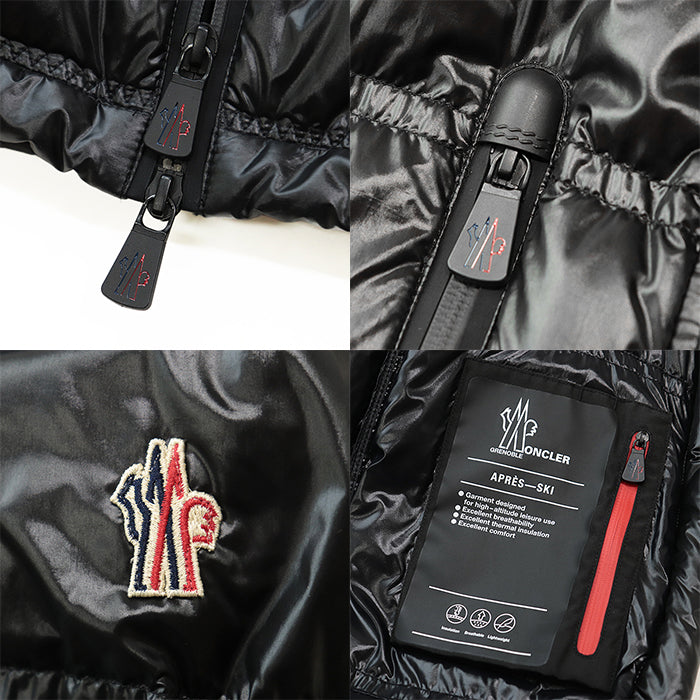 MONCLER GRENOBLE  Down jacket [Outer fabric] 100% nylon; [Lining] 100% nylon; [Filling] 90% down, 10% feather; [Other fabric] 83% nylon, 17% polyurethane black Women 2 Used Authentic