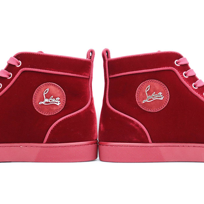 Christian Louboutin sneakers Leather %, Rubber % Red mens 42 Used Authentic