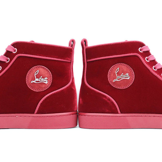 Christian Louboutin sneakers Leather %, Rubber % Red mens 42 Used Authentic