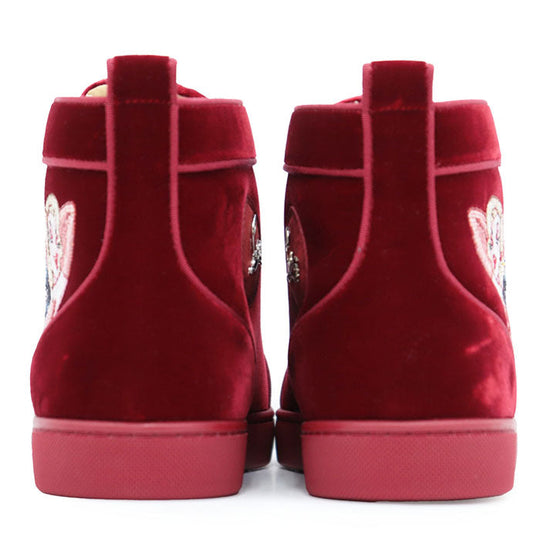 Christian Louboutin sneakers Leather %, Rubber % Red mens 42 Used Authentic