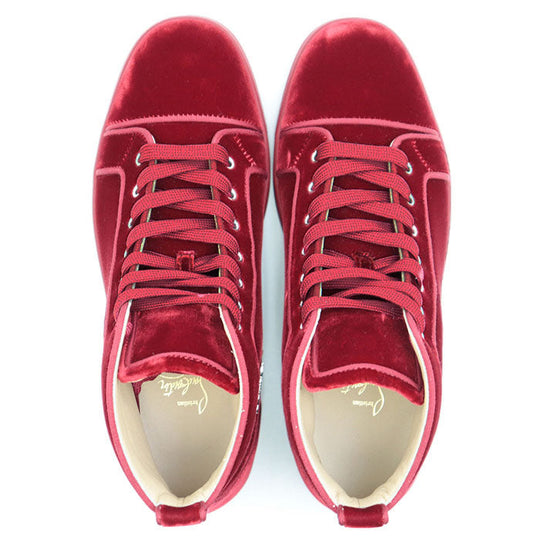 Christian Louboutin sneakers Leather %, Rubber % Red mens 42 Used Authentic