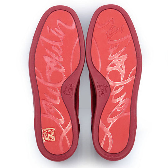 Christian Louboutin sneakers Leather %, Rubber % Red mens 42 Used Authentic