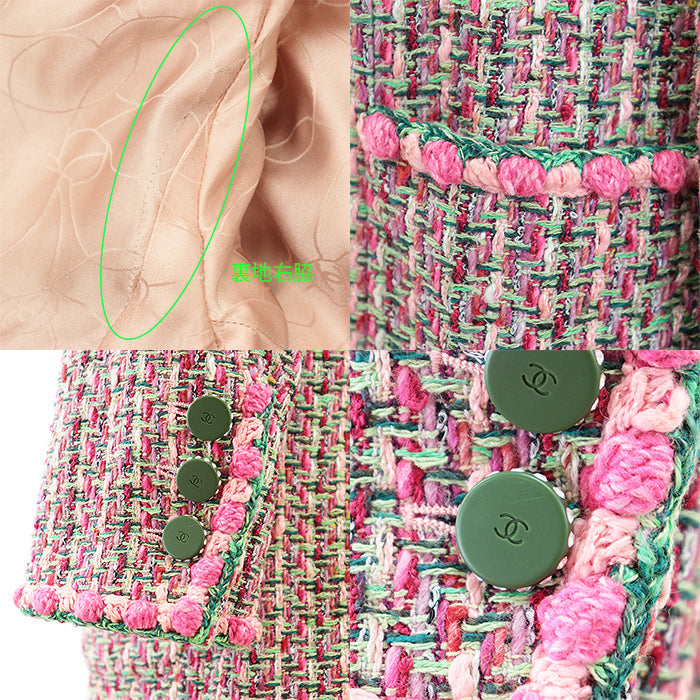CHANEL Other outerwear Outer material: 1% acrylic, 1% polyester [Outer material] 28% rayon, 27% cotton [Lining] 100% silk Pink, Multicolor 02P P19117 44