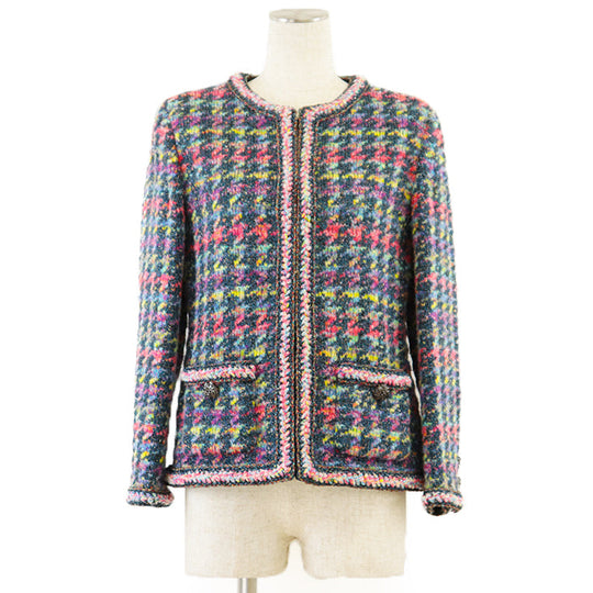 CHANEL Other outerwear [Outer material] 45% silk, 26% wool [Lining] 100% silk multicolor P64526 Women 38 Used Authentic