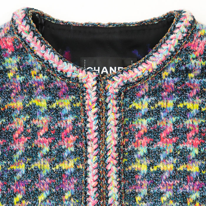 CHANEL Other outerwear [Outer material] 45% silk, 26% wool [Lining] 100% silk multicolor P64526 Women 38 Used Authentic