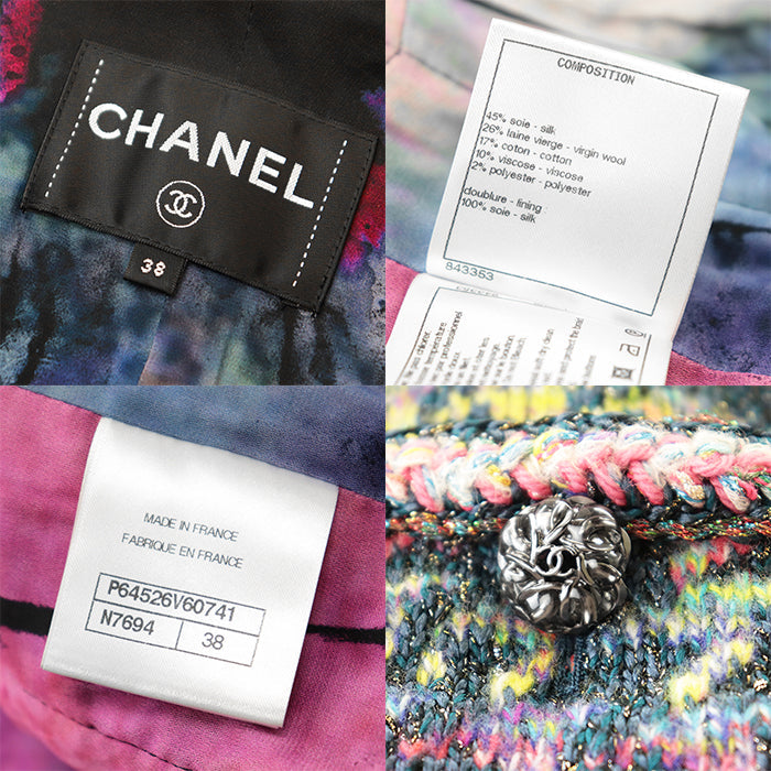 CHANEL Other outerwear [Outer material] 45% silk, 26% wool [Lining] 100% silk multicolor P64526 Women 38 Used Authentic