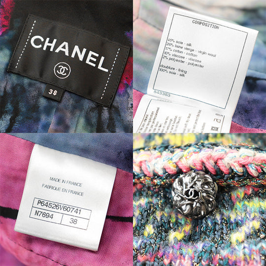 CHANEL Other outerwear [Outer material] 45% silk, 26% wool [Lining] 100% silk multicolor P64526 Women 38 Used Authentic