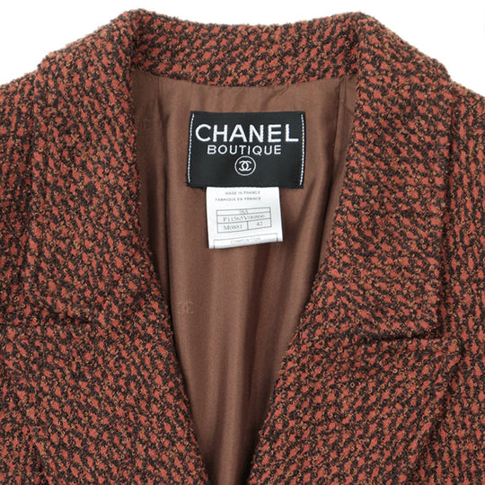 CHANEL Other outerwear [Outer material] 100% wool, 16% silk [Lining] 100% silk Orange brown Women 42 Used Authentic