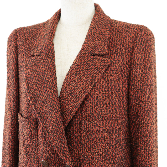 CHANEL Other outerwear [Outer material] 100% wool, 16% silk [Lining] 100% silk Orange brown Women 42 Used Authentic