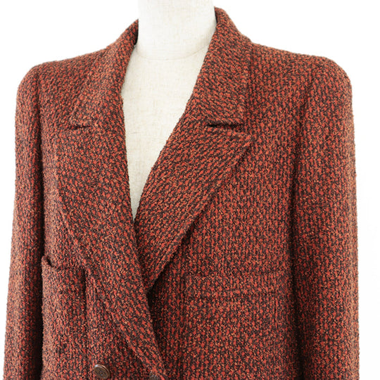 CHANEL Other outerwear [Outer material] 100% wool, 16% silk [Lining] 100% silk Orange brown Women 42 Used Authentic