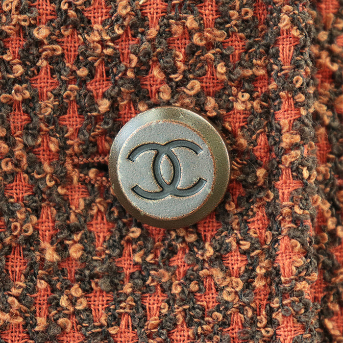 CHANEL Other outerwear [Outer material] 100% wool, 16% silk [Lining] 100% silk Orange brown Women 42 Used Authentic
