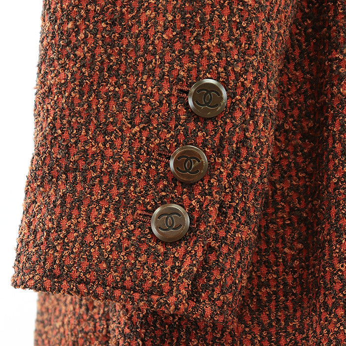 CHANEL Other outerwear [Outer material] 100% wool, 16% silk [Lining] 100% silk Orange brown Women 42 Used Authentic