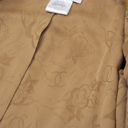 CHANEL Other outerwear [Outer material] 74% wool, 12% cotton [Lining] 100% silk Mustard white Women 40 Used Authentic