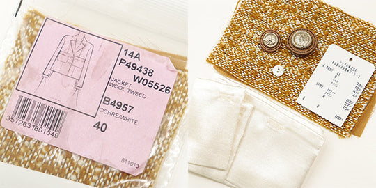 CHANEL Other outerwear [Outer material] 74% wool, 12% cotton [Lining] 100% silk Mustard white Women 40 Used Authentic